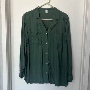 forest green slouchy blouse old navy